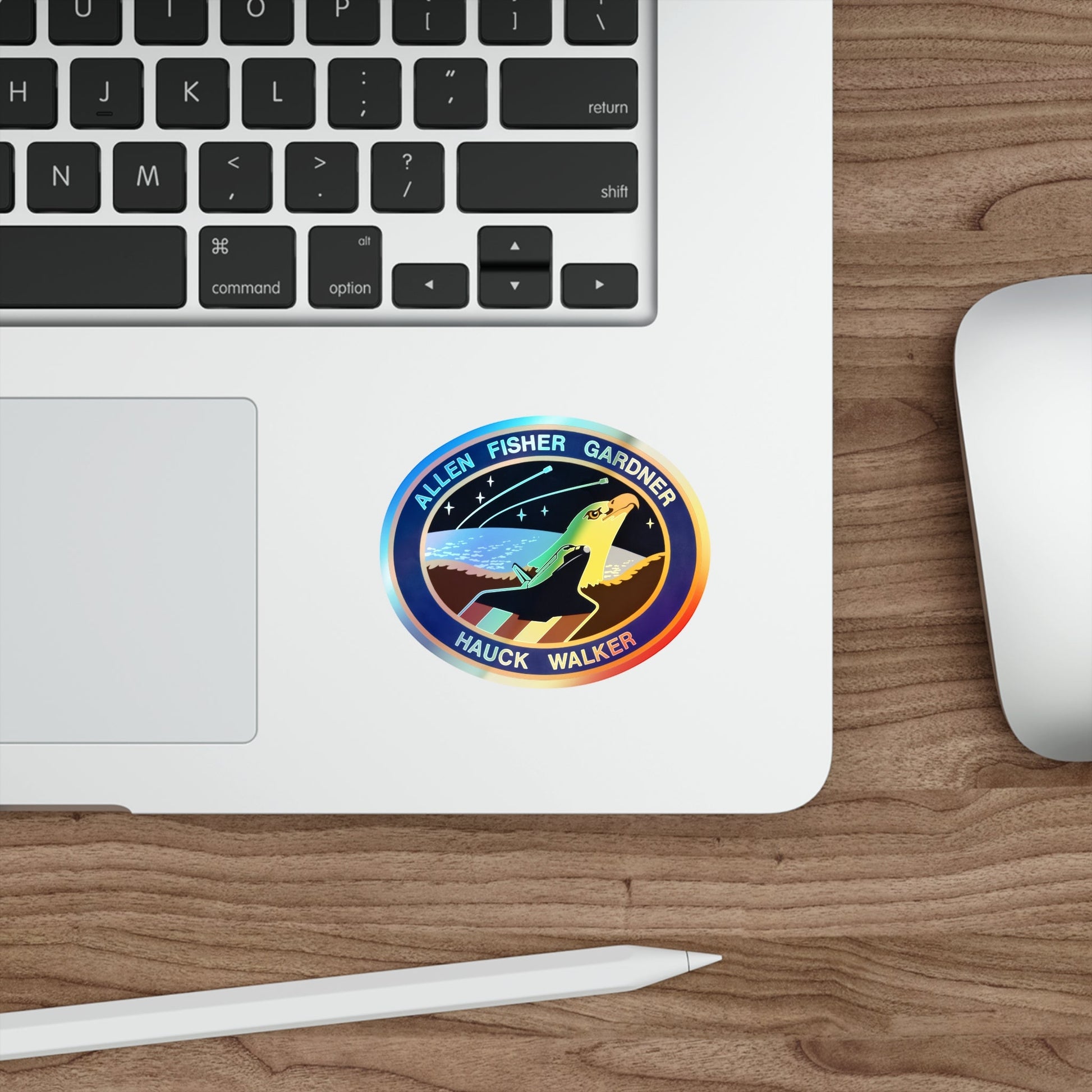 STS 51 A (NASA) Holographic STICKER Die-Cut Vinyl Decal-The Sticker Space