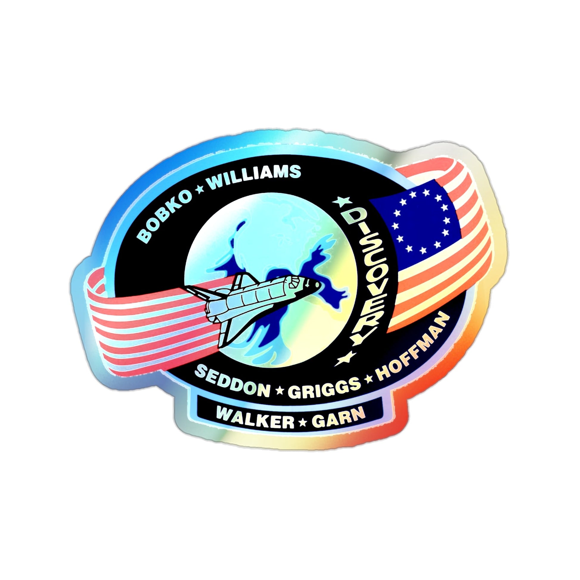 STS 51 D (NASA) Holographic STICKER Die-Cut Vinyl Decal-2 Inch-The Sticker Space