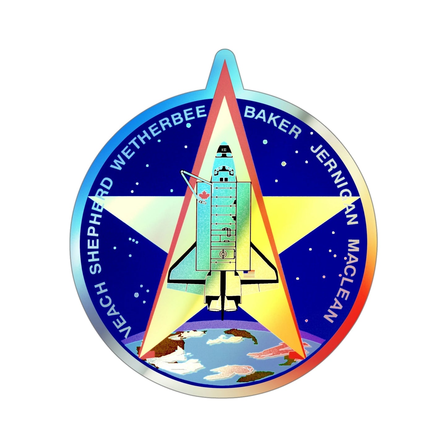 STS 52 (NASA) Holographic STICKER Die-Cut Vinyl Decal-4 Inch-The Sticker Space