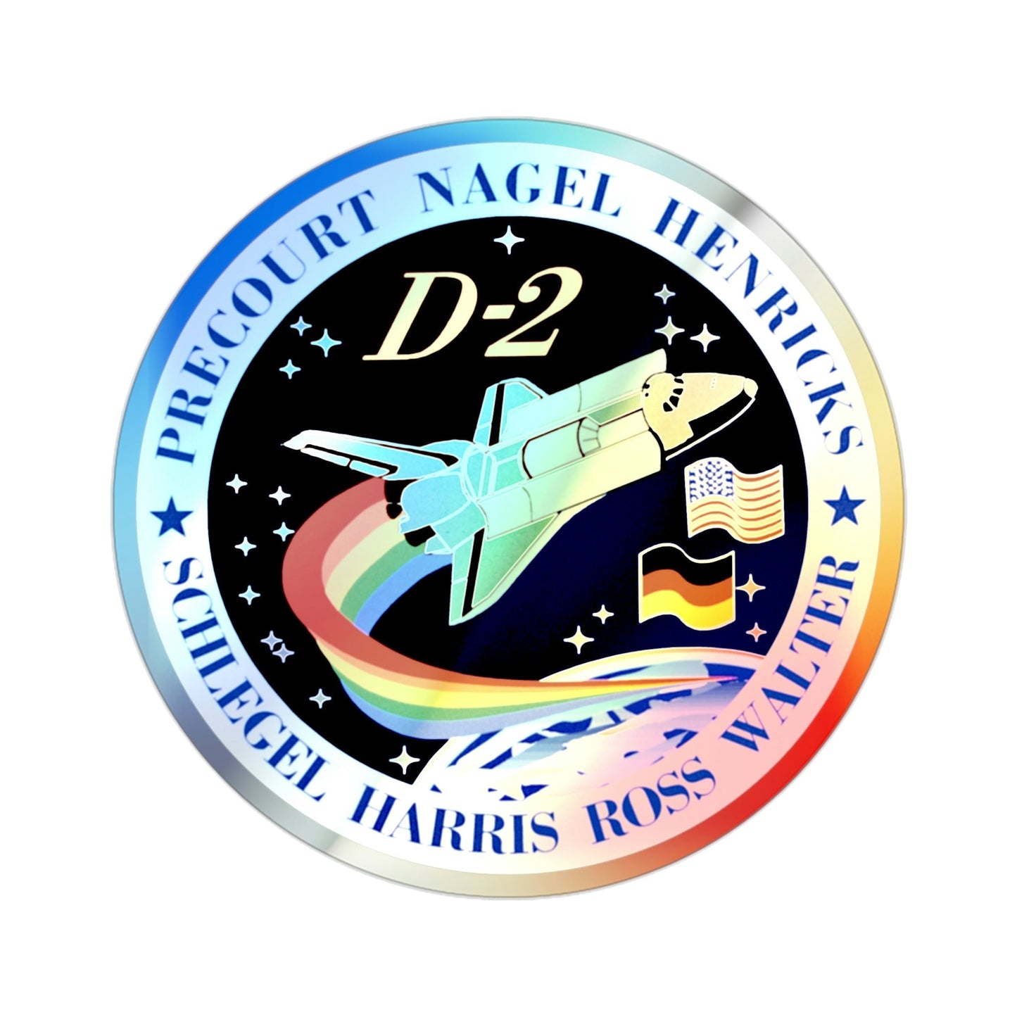 STS 55 (NASA) Holographic STICKER Die-Cut Vinyl Decal-2 Inch-The Sticker Space
