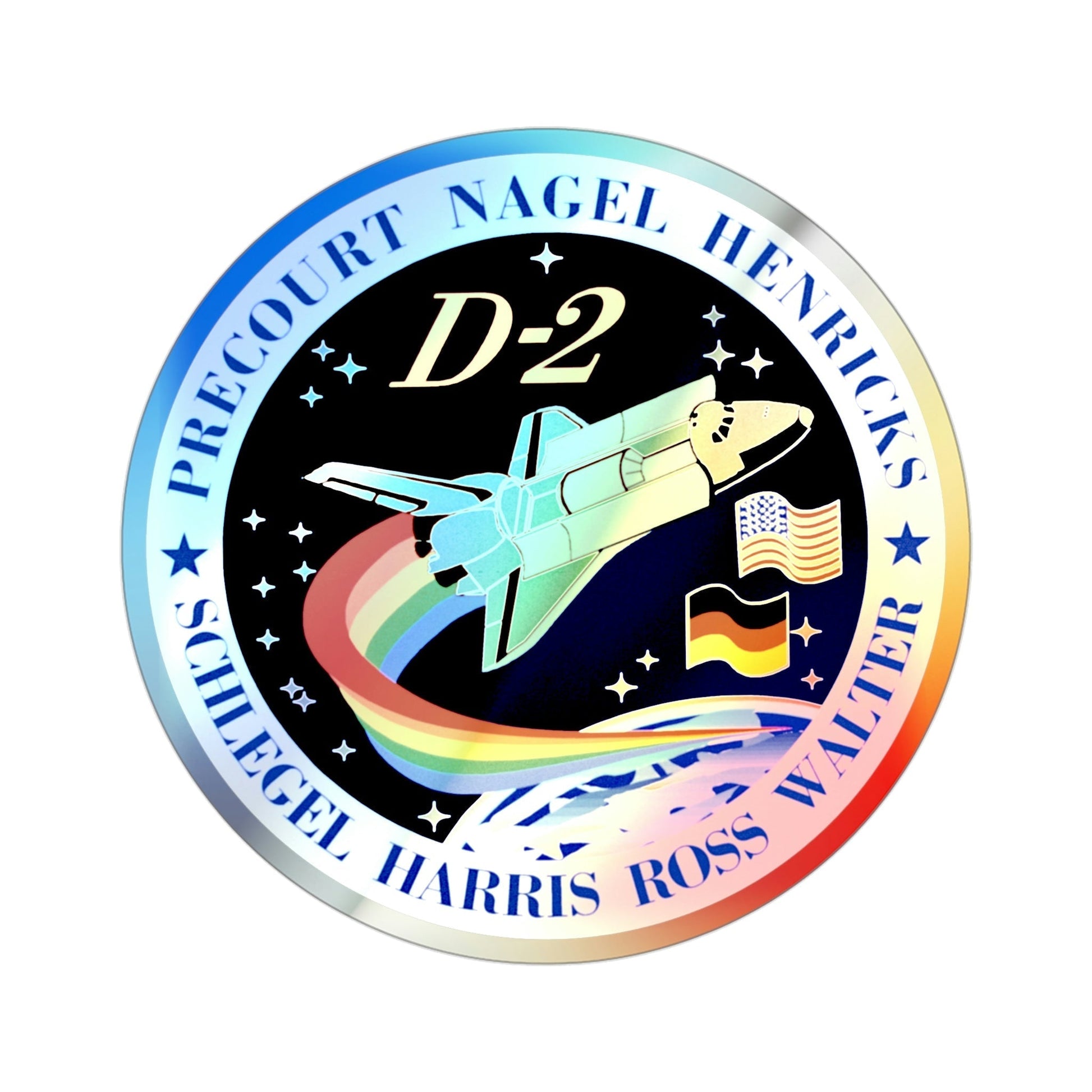 STS 55 (NASA) Holographic STICKER Die-Cut Vinyl Decal-3 Inch-The Sticker Space