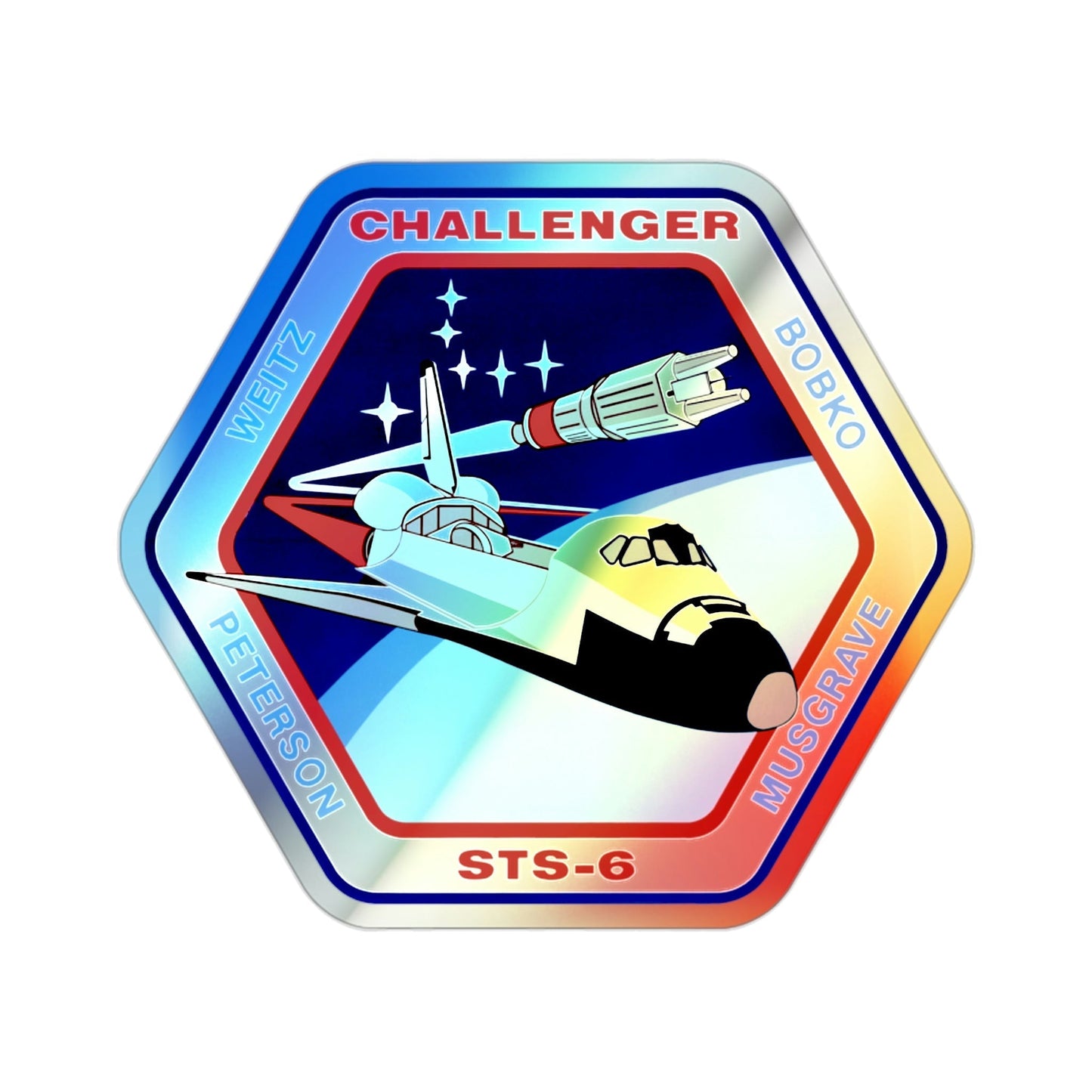 STS 6 (NASA) Holographic STICKER Die-Cut Vinyl Decal-2 Inch-The Sticker Space