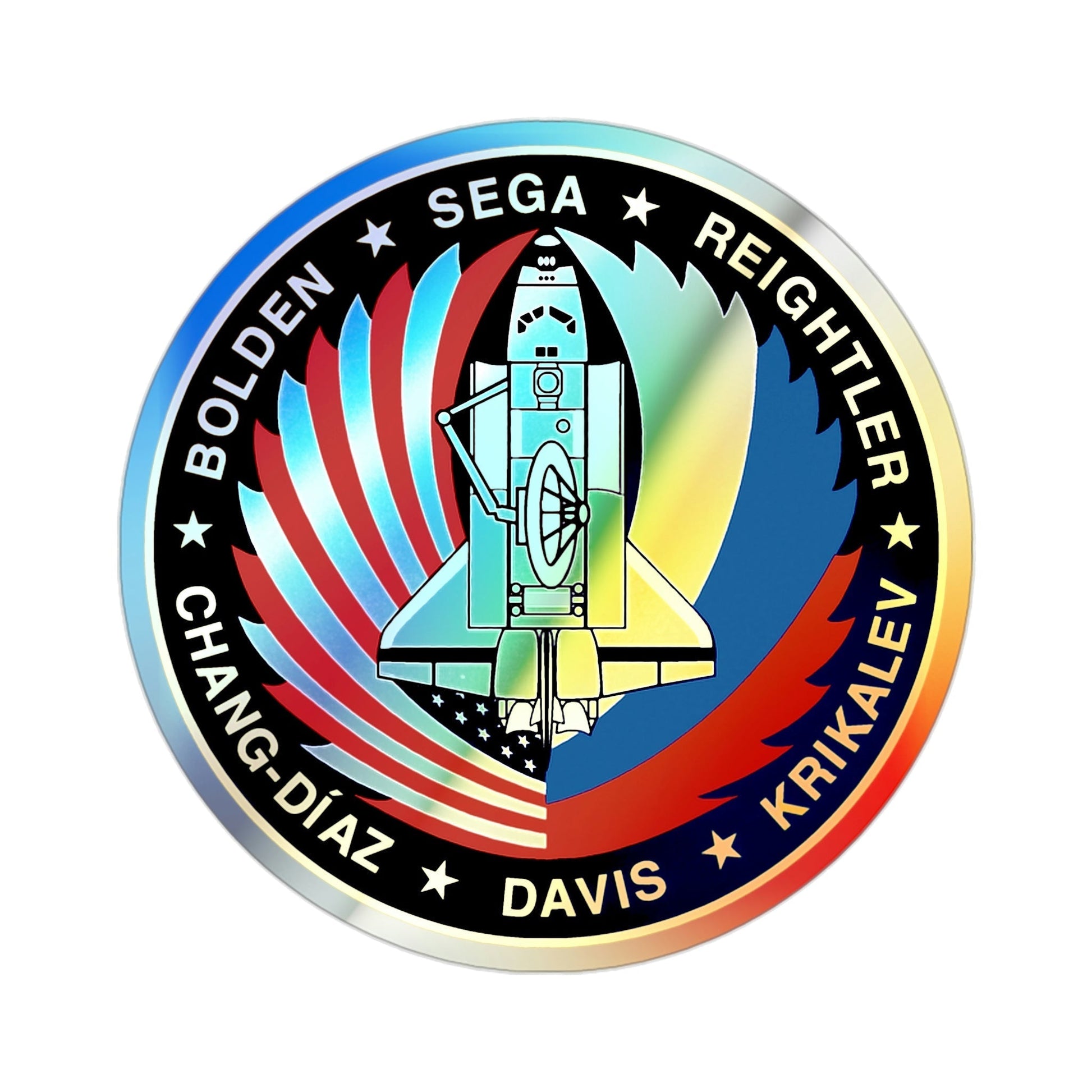 STS 60 (NASA) Holographic STICKER Die-Cut Vinyl Decal-2 Inch-The Sticker Space