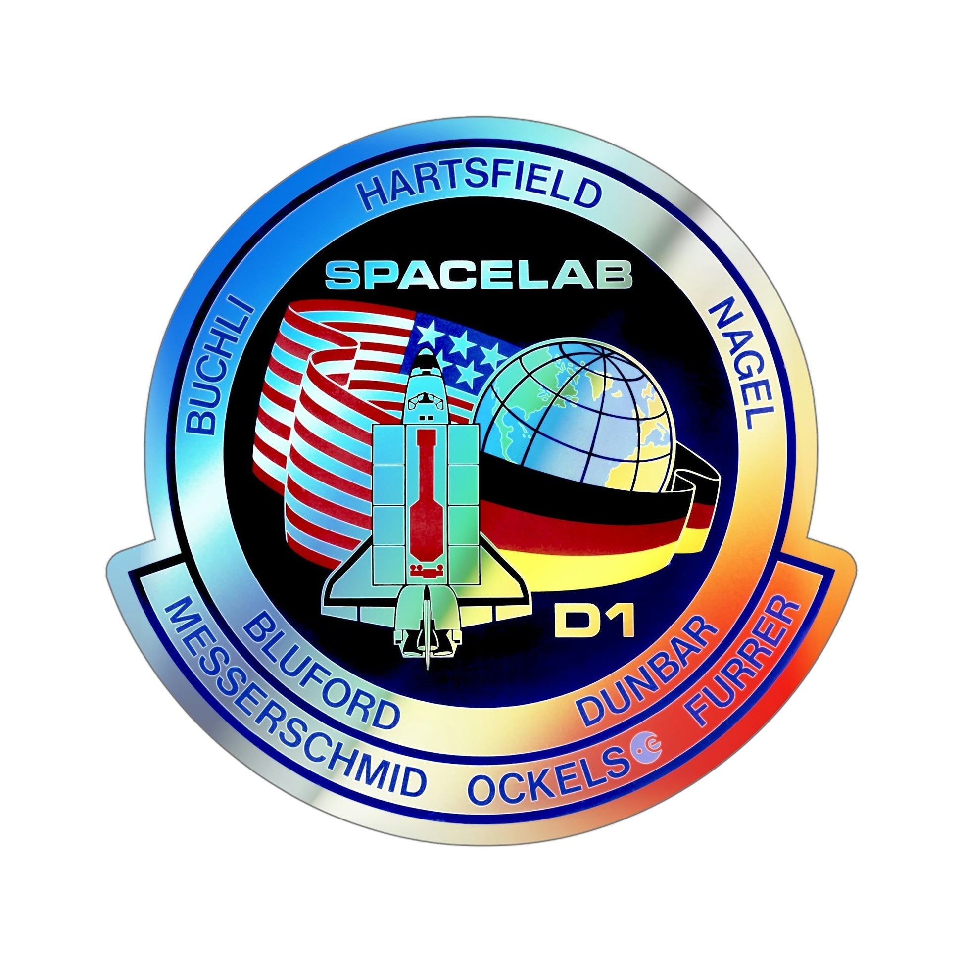 STS 61 A (NASA) Holographic STICKER Die-Cut Vinyl Decal-5 Inch-The Sticker Space