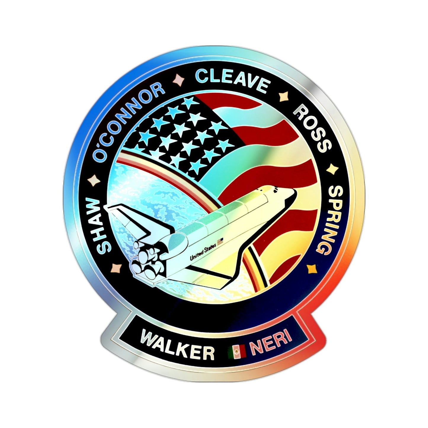 STS 61 B (NASA) Holographic STICKER Die-Cut Vinyl Decal-2 Inch-The Sticker Space