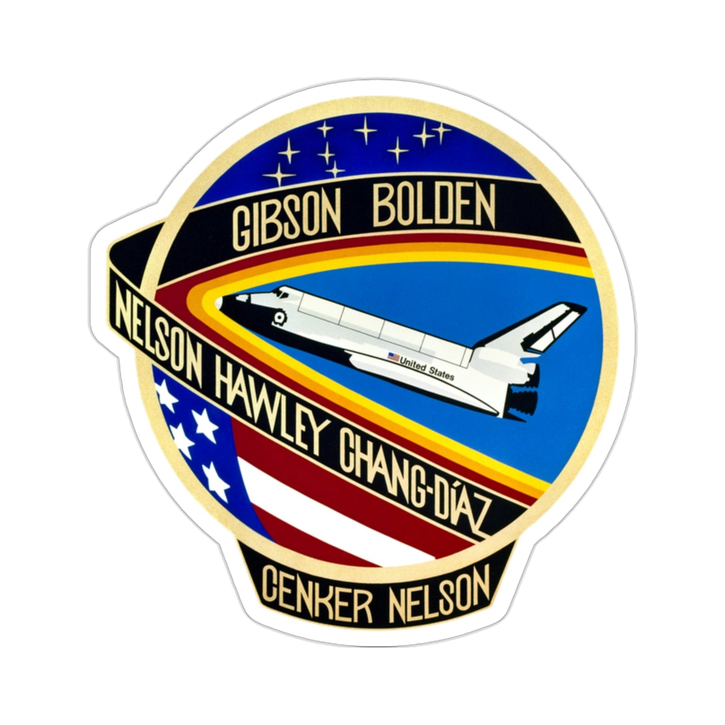 STS 61 C Patch NASA STICKER Vinyl Die-Cut Decal-2 Inch-The Sticker Space