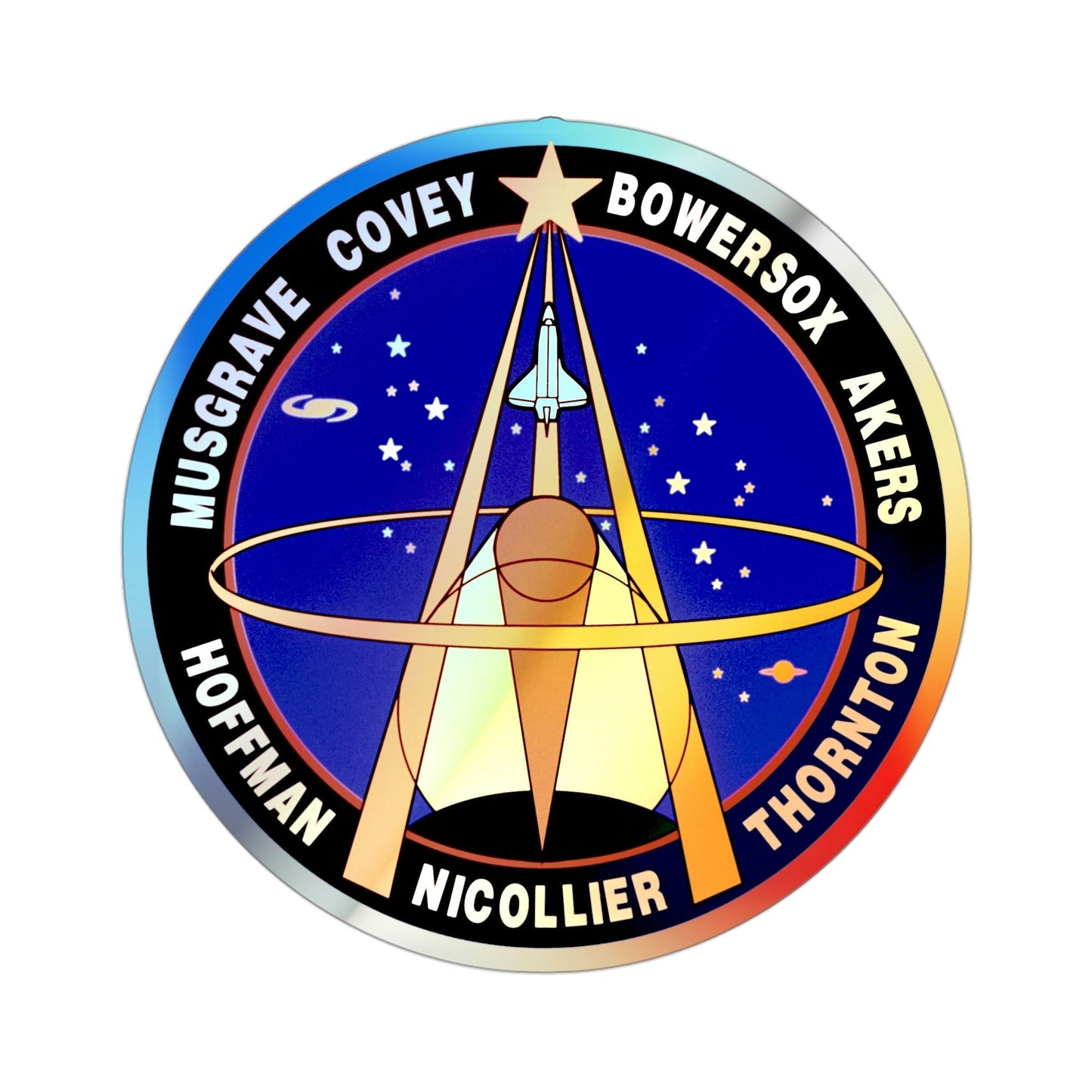 STS 61 (NASA) Holographic STICKER Die-Cut Vinyl Decal-3 Inch-The Sticker Space
