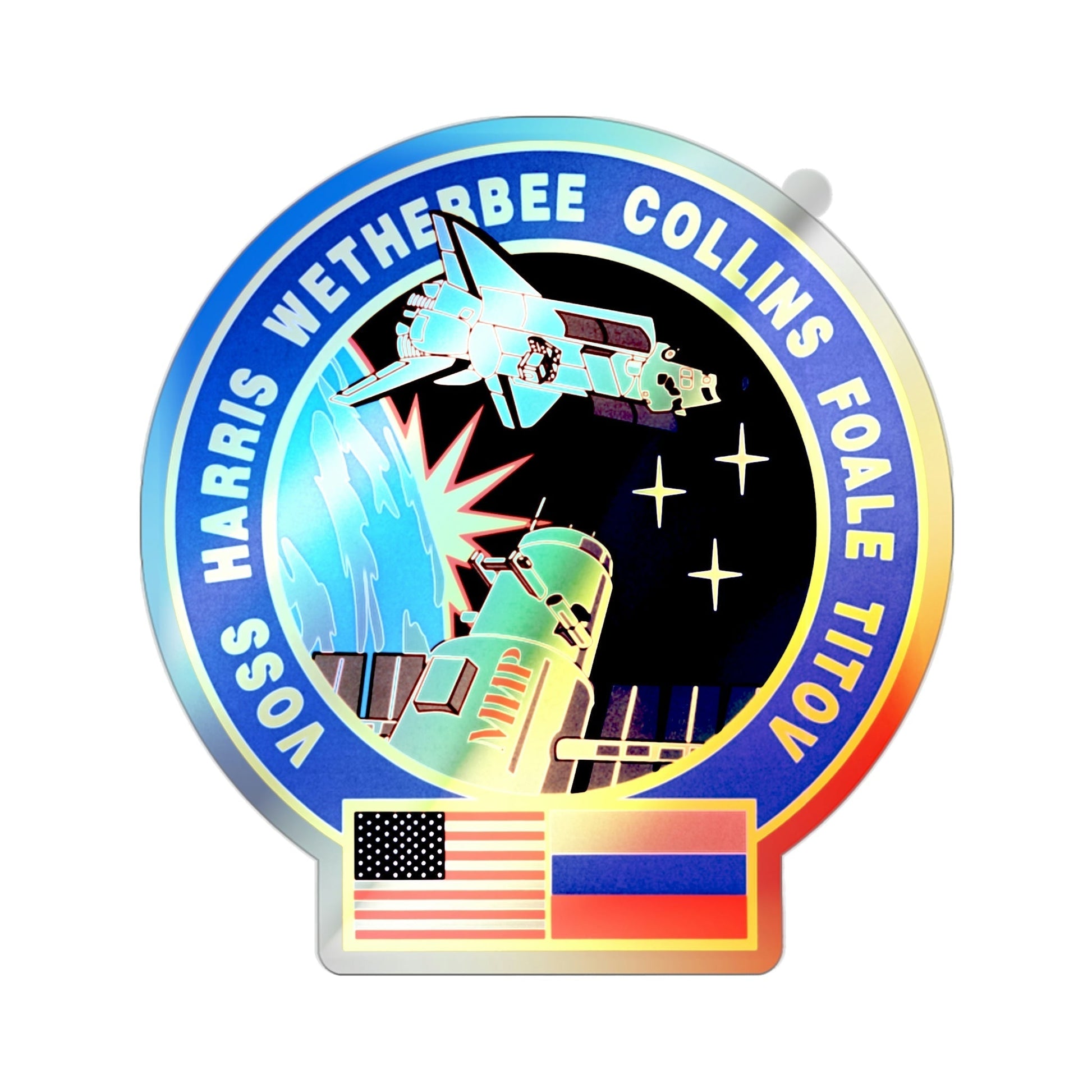 STS 63 (NASA) Holographic STICKER Die-Cut Vinyl Decal-2 Inch-The Sticker Space