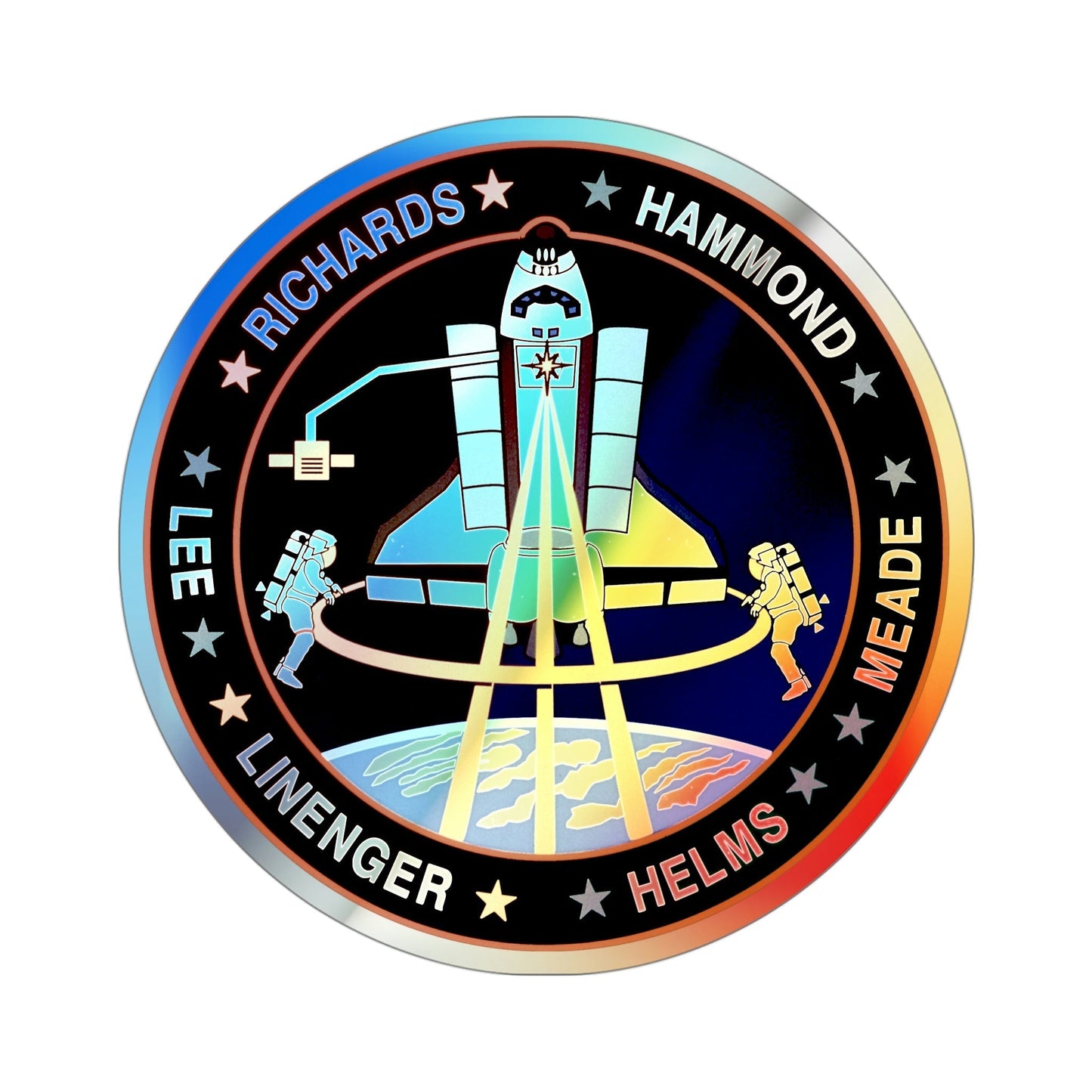 STS 64 (NASA) Holographic STICKER Die-Cut Vinyl Decal-4 Inch-The Sticker Space