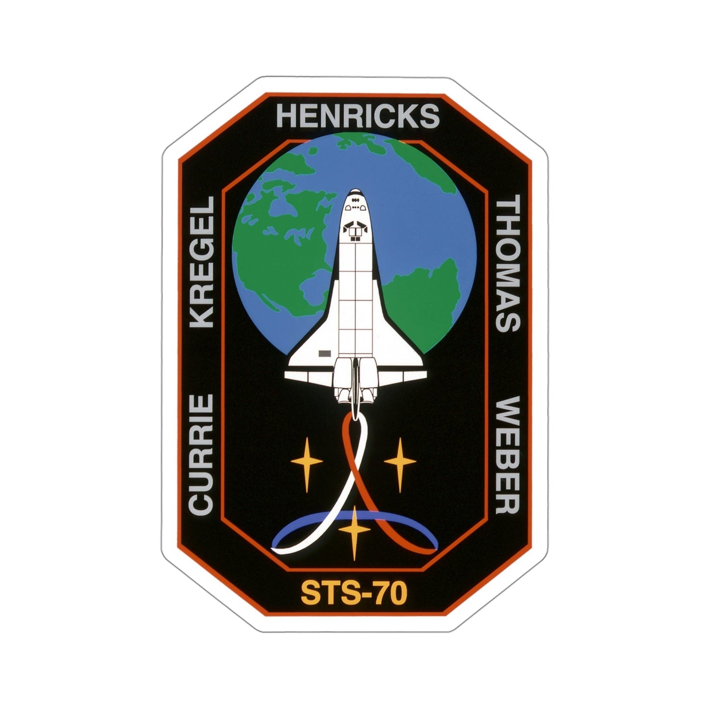 STS 70 Patch NASA STICKER Vinyl Die-Cut Decal-4 Inch-The Sticker Space
