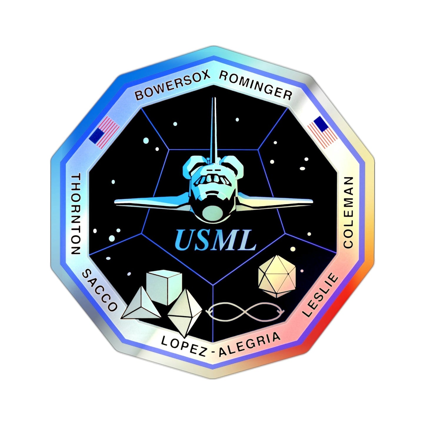 STS 73 (NASA) Holographic STICKER Die-Cut Vinyl Decal-2 Inch-The Sticker Space