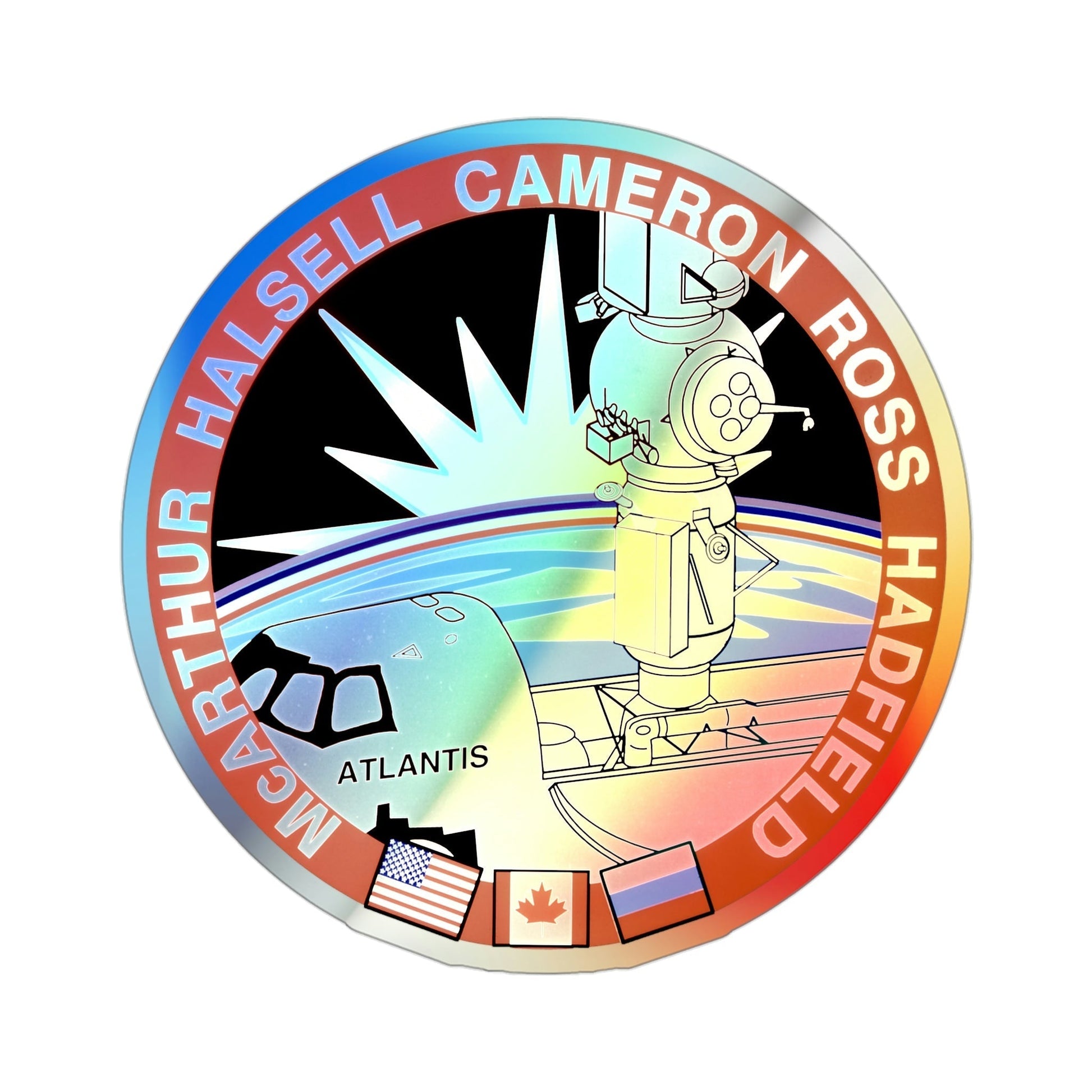 STS 74 (NASA) Holographic STICKER Die-Cut Vinyl Decal-3 Inch-The Sticker Space