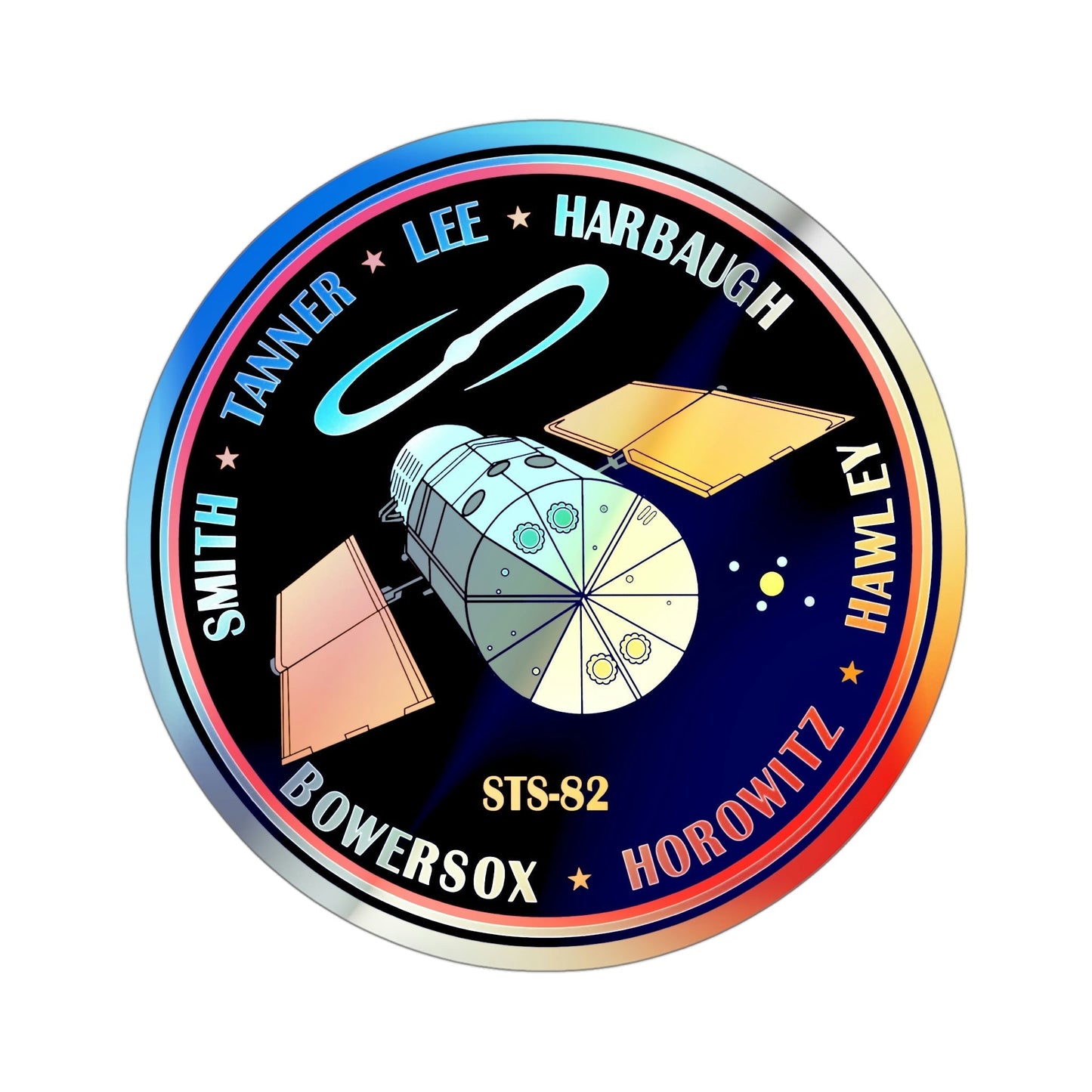 STS 82 (NASA) Holographic STICKER Die-Cut Vinyl Decal-4 Inch-The Sticker Space