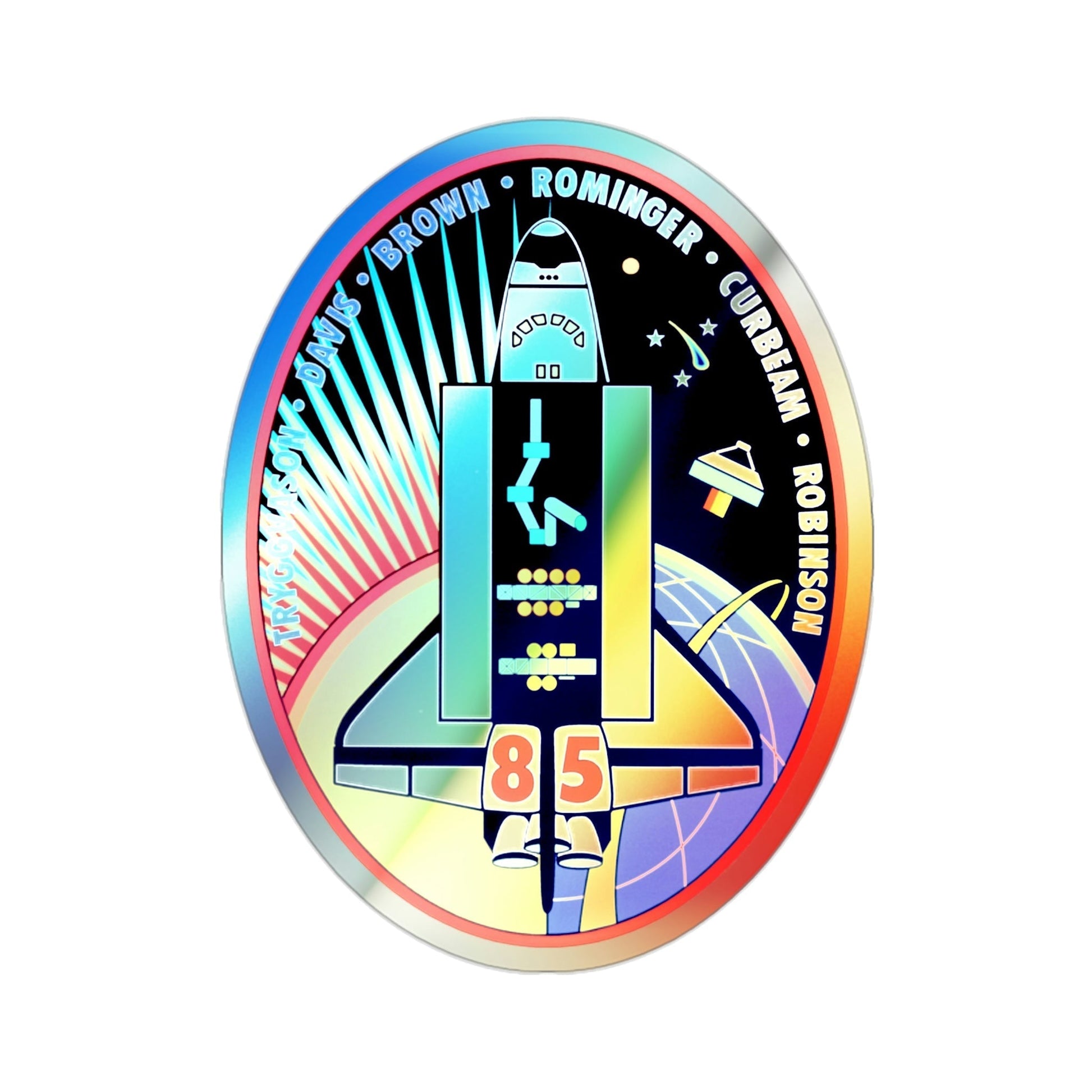 STS 85 (NASA) Holographic STICKER Die-Cut Vinyl Decal-2 Inch-The Sticker Space