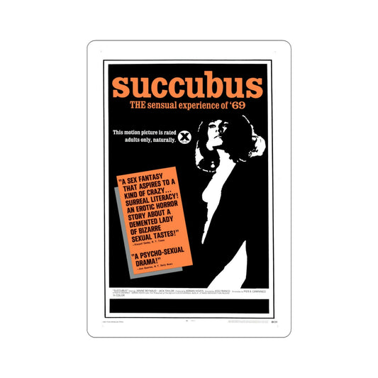 Succubus 1969 Movie Poster STICKER Vinyl Die-Cut Decal-6 Inch-The Sticker Space