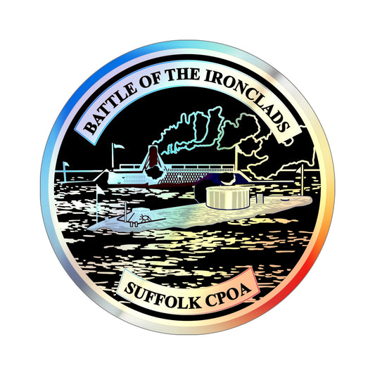 Suffolk Battle of the Iron Clads (U.S. Navy) Holographic STICKER Die-Cut Vinyl Decal-6 Inch-The Sticker Space