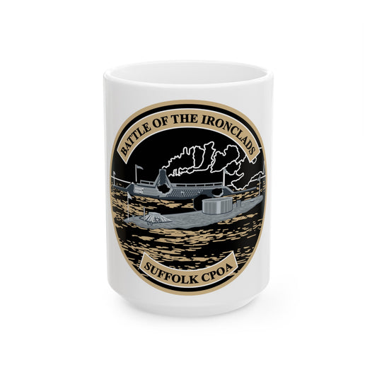 Suffolk Battle of the Iron Clads (U.S. Navy) White Coffee Mug-15oz-The Sticker Space