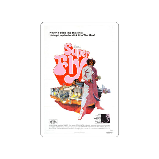 SUPER FLY 1972 Movie Poster STICKER Vinyl Die-Cut Decal-White-The Sticker Space