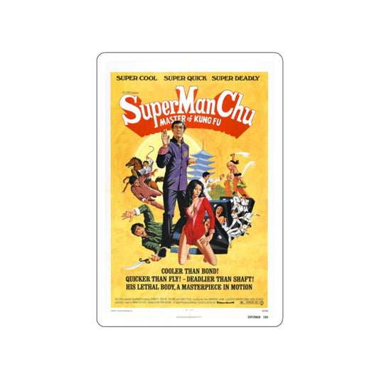 SUPER MAN CHU 1973 Movie Poster STICKER Vinyl Die-Cut Decal-White-The Sticker Space