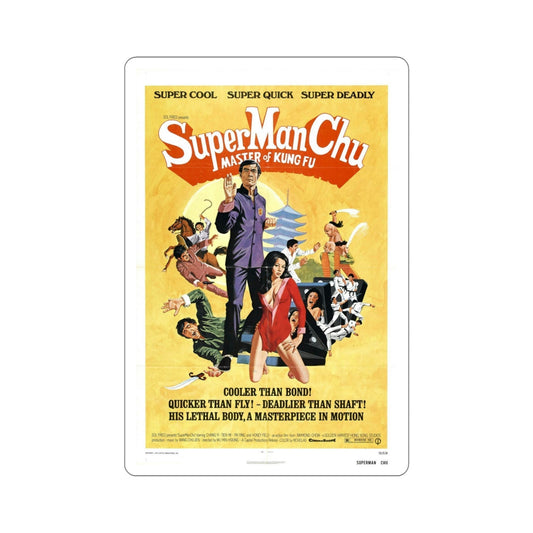 Super Man Chu 1975 Movie Poster STICKER Vinyl Die-Cut Decal-6 Inch-The Sticker Space