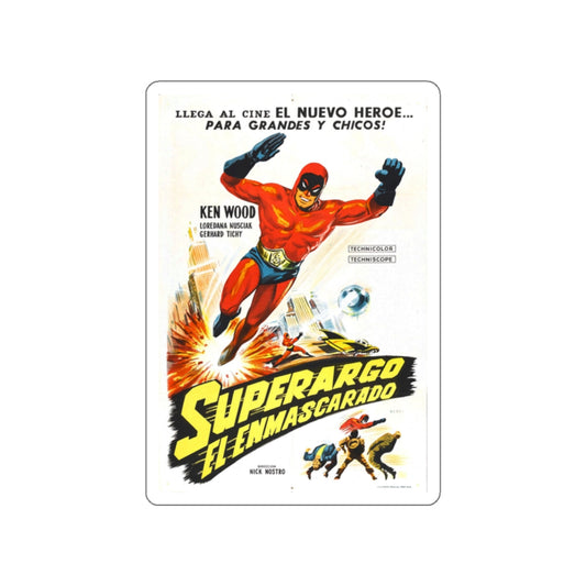 SUPERARGO VS DIABOLICUS (2) 1966 Movie Poster STICKER Vinyl Die-Cut Decal-White-The Sticker Space