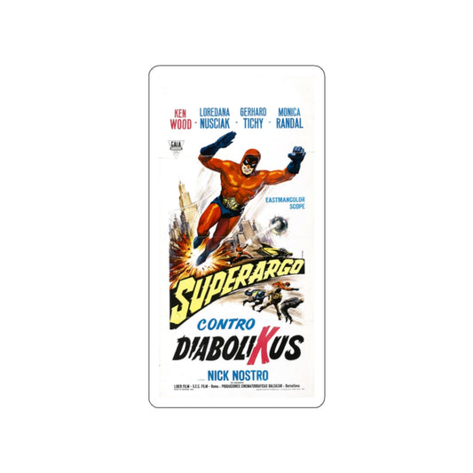 SUPERARGO VS DIABOLICUS (3) 1966 Movie Poster STICKER Vinyl Die-Cut Decal-White-The Sticker Space