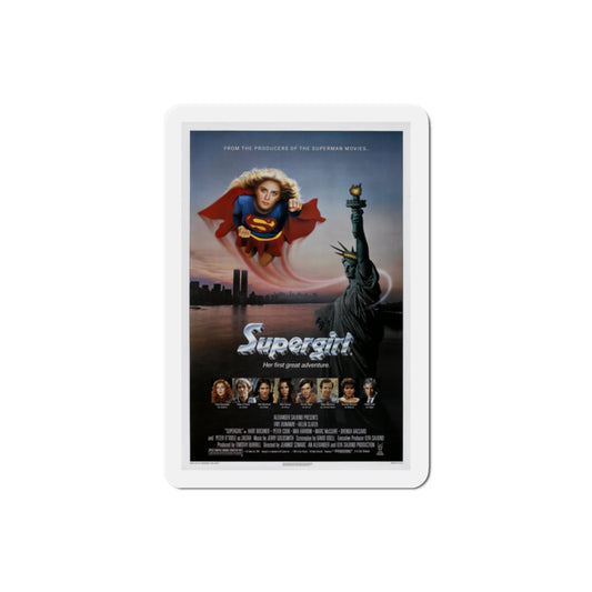 Supergirl 1984 Movie Poster Die-Cut Magnet-2" x 2"-The Sticker Space
