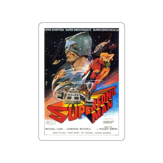SUPERSONIC MAN 1979 Movie Poster STICKER Vinyl Die-Cut Decal-White-The Sticker Space