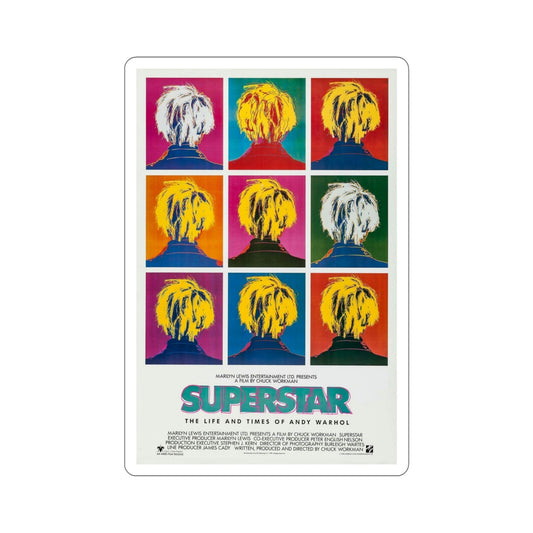 Superstar The Life and Times of Andy Warhol 1990 Movie Poster STICKER Vinyl Die-Cut Decal-6 Inch-The Sticker Space