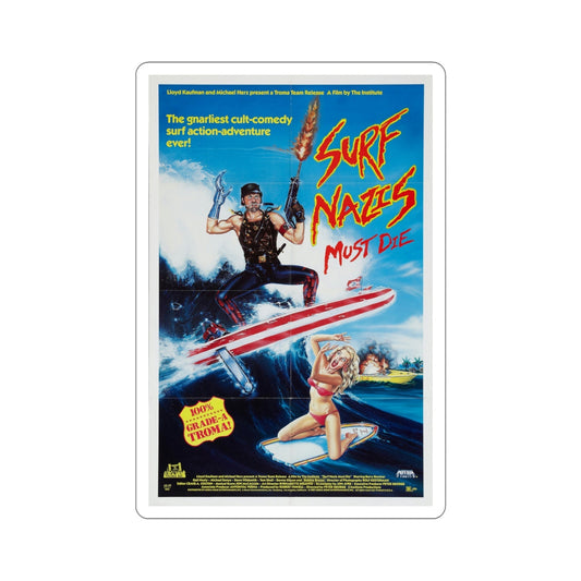 Surf Nazis Must Die 1987 Movie Poster STICKER Vinyl Die-Cut Decal-6 Inch-The Sticker Space