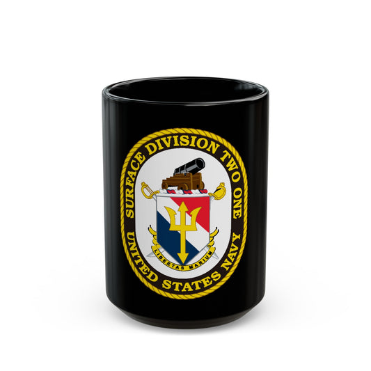 SURFACE DIVISION TWO ONE (U.S. Navy) Black Coffee Mug-15oz-The Sticker Space