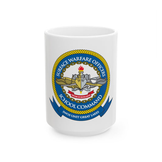 Surface Warfare Officer School Command Great Lakes (U.S. Navy) White Coffee Mug-15oz-The Sticker Space
