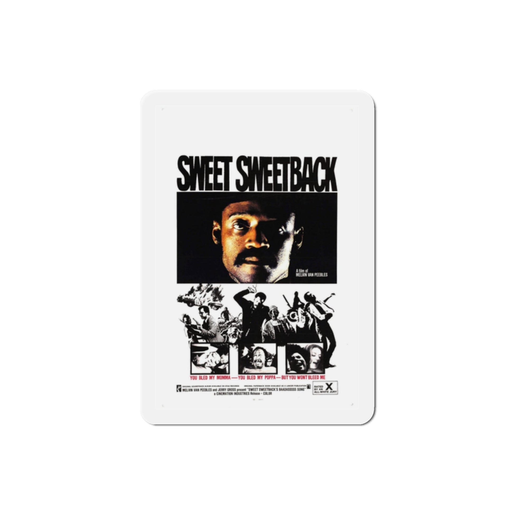 Sweet Sweetback's Baadasssss Song 1971 Movie Poster Die-Cut Magnet-2 Inch-The Sticker Space