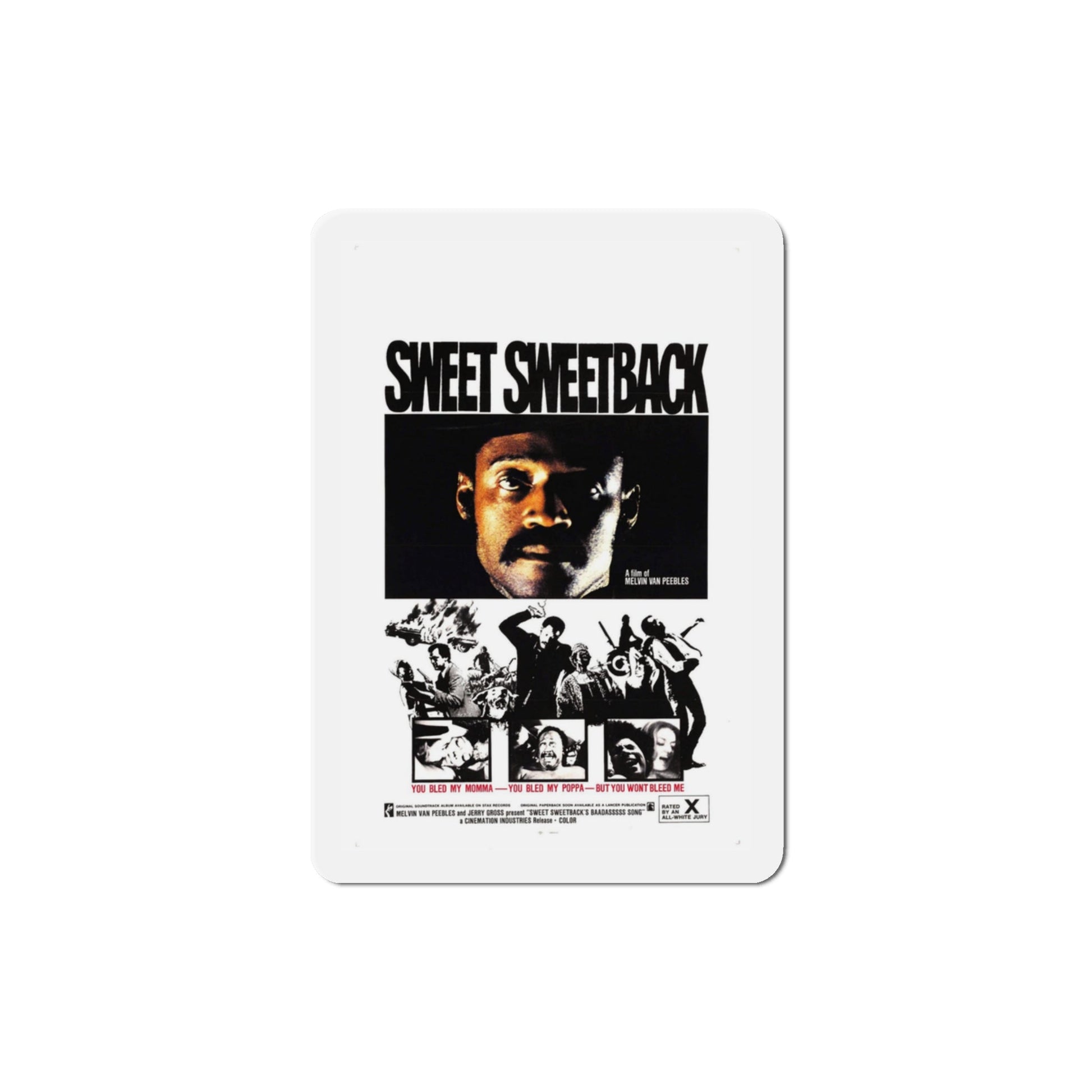 Sweet Sweetback's Baadasssss Song 1971 Movie Poster Die-Cut Magnet-3 Inch-The Sticker Space