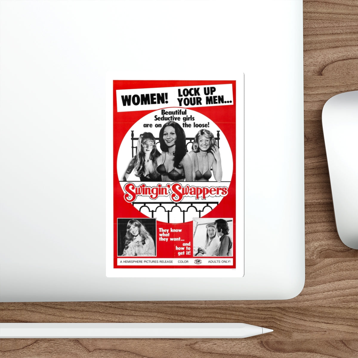 SWINGIN SWAPPERS 1973 Movie Poster STICKER Vinyl Die-Cut Decal-The Sticker Space