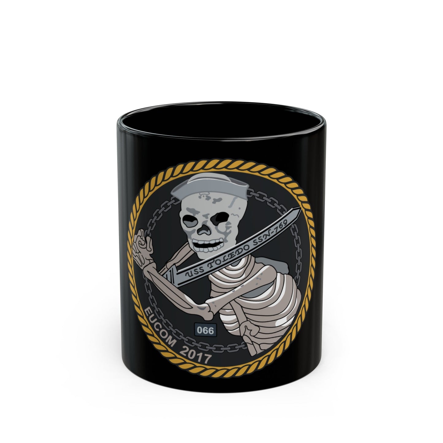 Sword of Freedom Skeleton SSN 769 (U.S. Navy) Black Coffee Mug-11oz-The Sticker Space