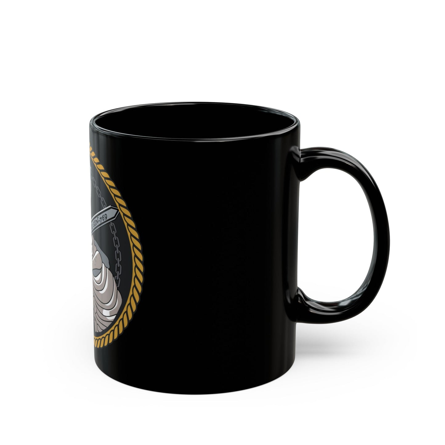Sword of Freedom Skeleton SSN 769 (U.S. Navy) Black Coffee Mug-The Sticker Space