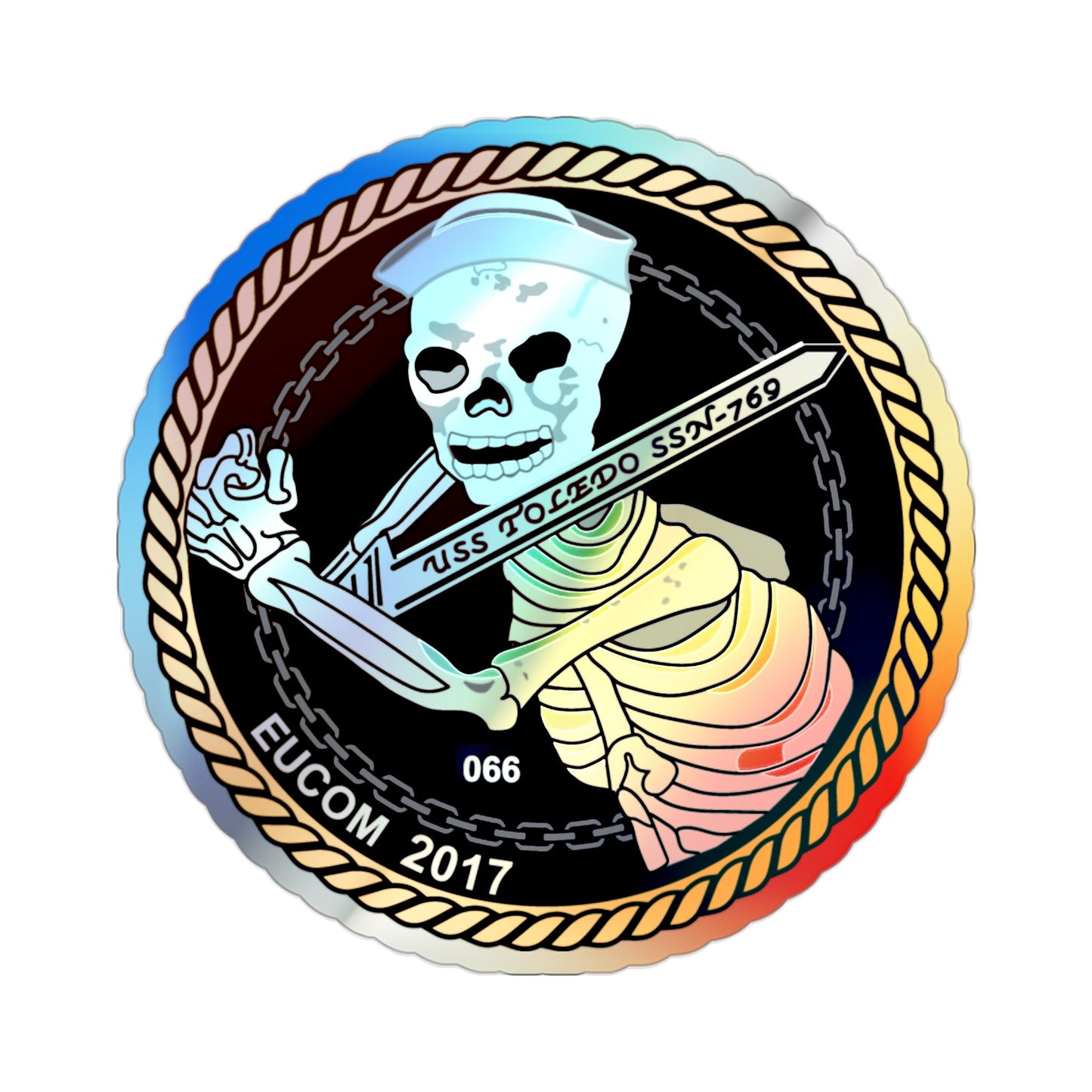 Sword of Freedom Skeleton SSN 769 (U.S. Navy) Holographic STICKER Die-Cut Vinyl Decal-2 Inch-The Sticker Space