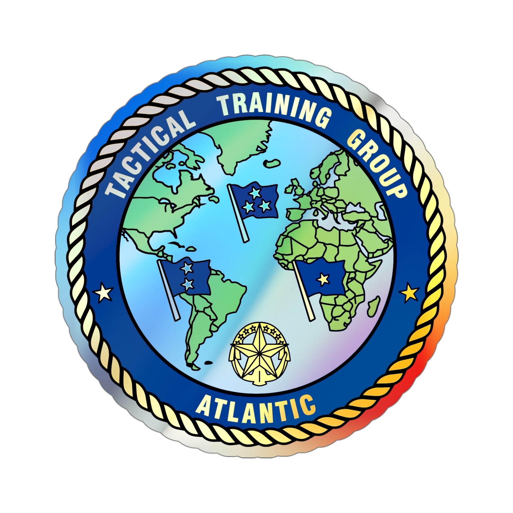 Tactical Training Grp Atlantic (U.S. Navy) Holographic STICKER Die-Cut Vinyl Decal-4 Inch-The Sticker Space
