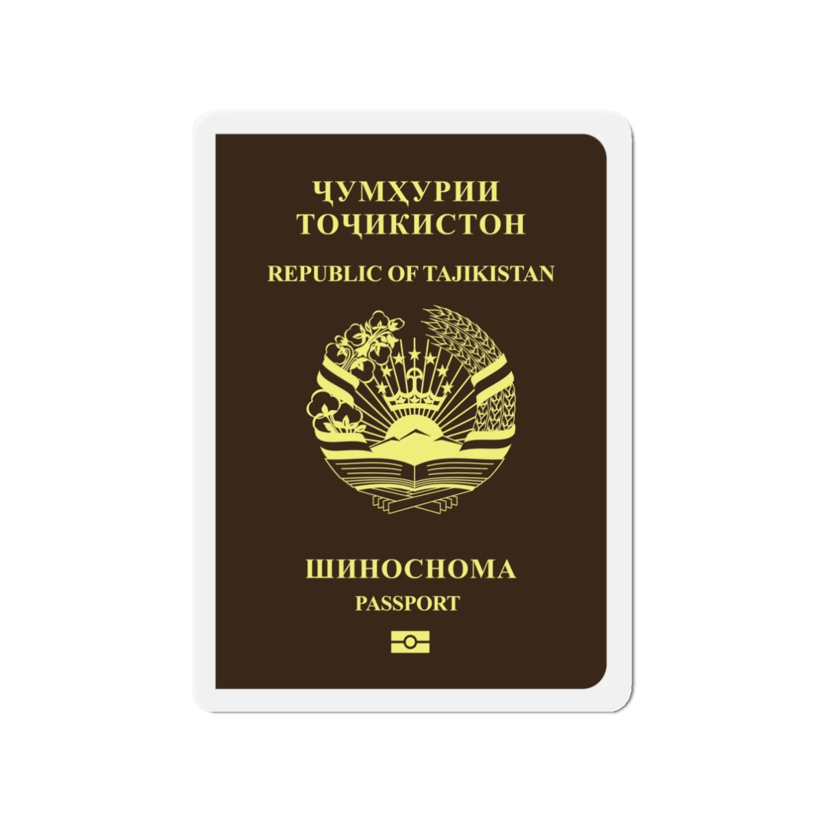 Tajikistan Passport - Die-Cut Magnet-3" x 3"-The Sticker Space