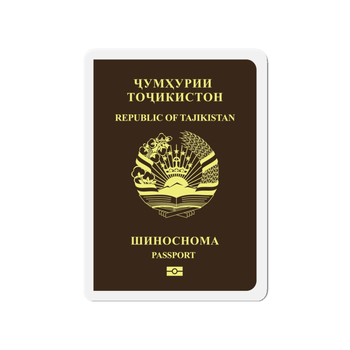 Tajikistan Passport - Die-Cut Magnet-4" x 4"-The Sticker Space