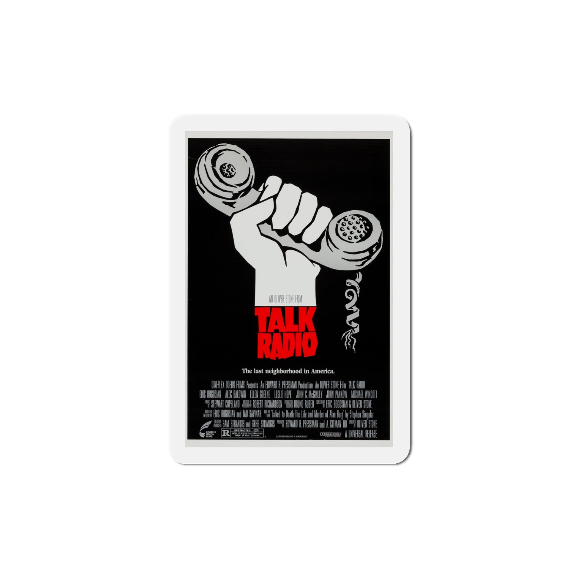 Talk Radio 1988 Movie Poster Die-Cut Magnet-4" x 4"-The Sticker Space