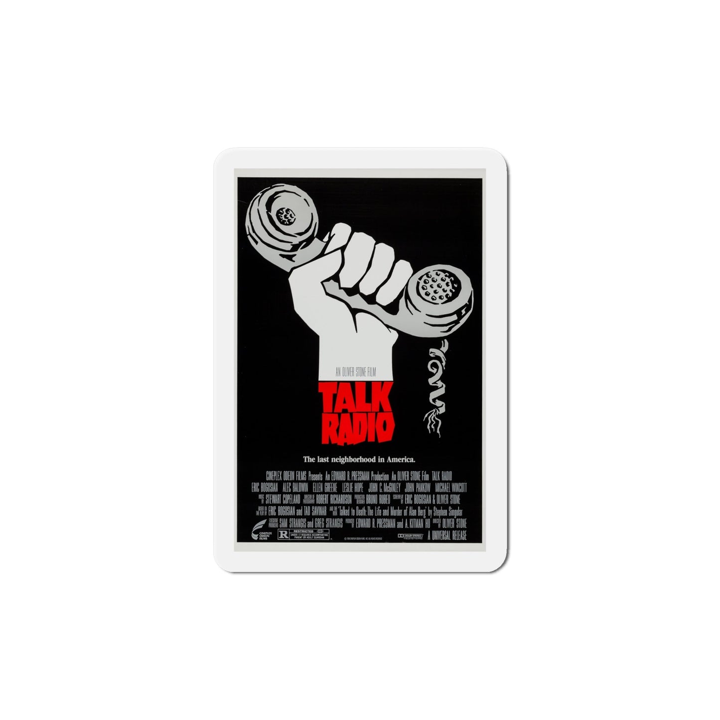 Talk Radio 1988 Movie Poster Die-Cut Magnet-6 × 6"-The Sticker Space