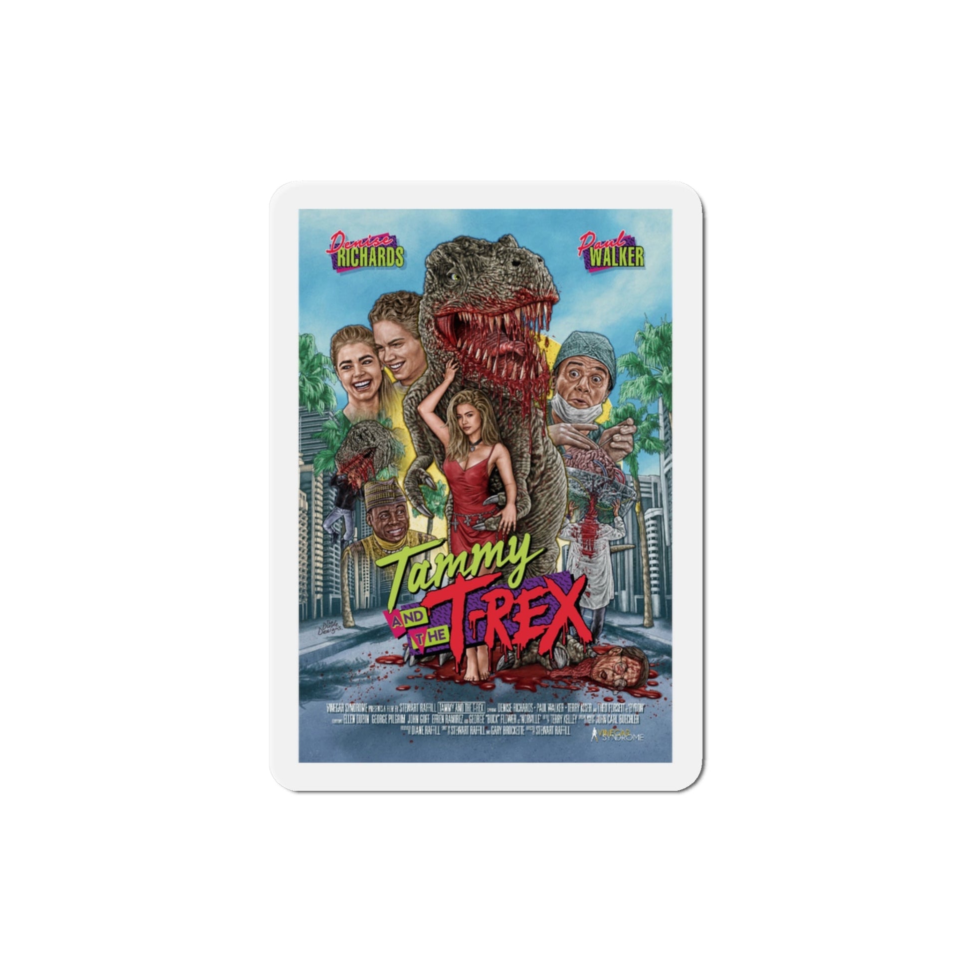 Tammy and the T Rex 1994 Movie Poster Die-Cut Magnet-3" x 3"-The Sticker Space