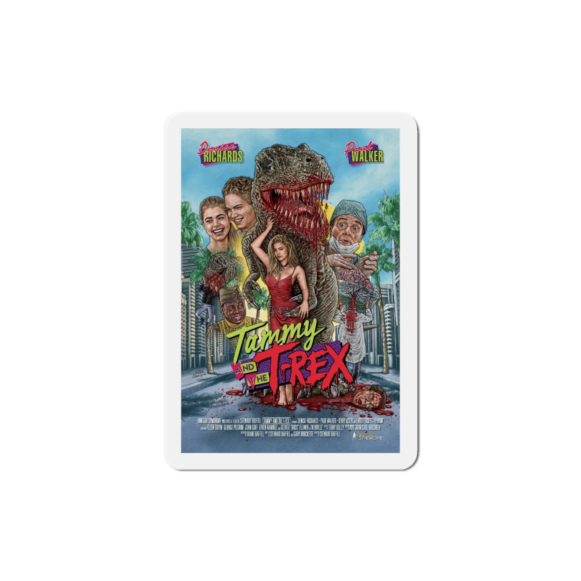 Tammy and the T Rex 1994 Movie Poster Die-Cut Magnet-4" x 4"-The Sticker Space
