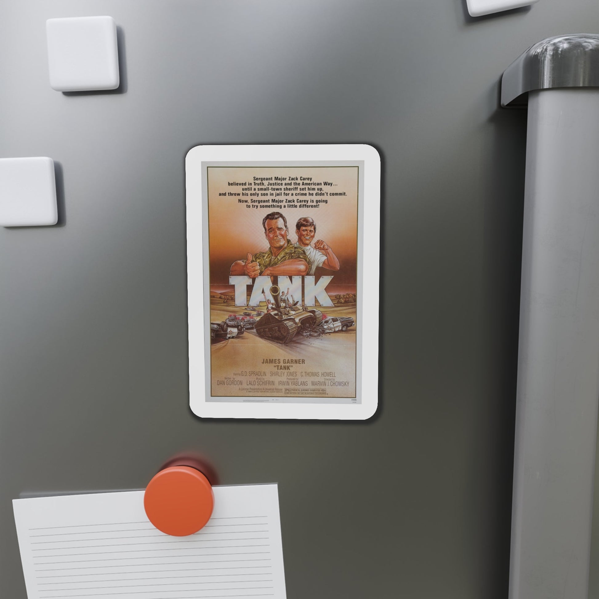 Tank 1984 Movie Poster Die-Cut Magnet-The Sticker Space