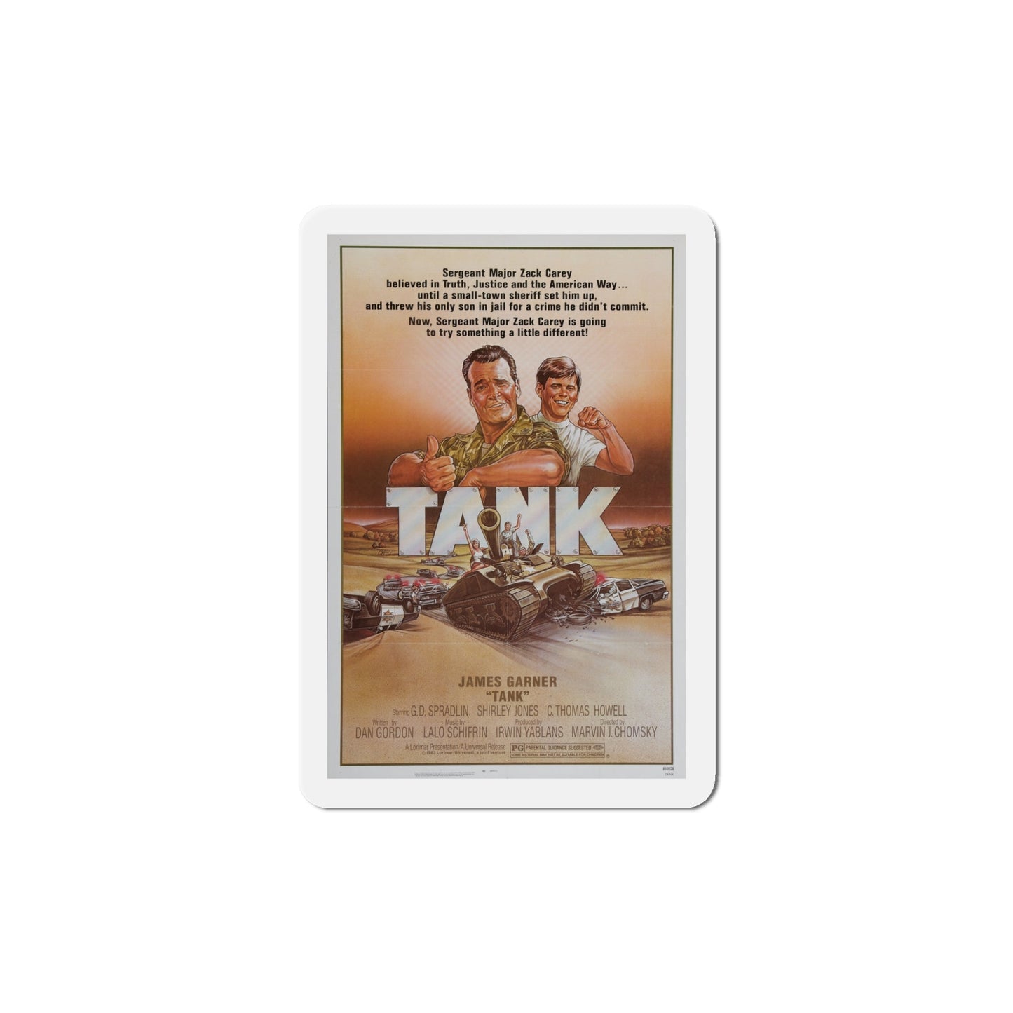 Tank 1984 Movie Poster Die-Cut Magnet-5" x 5"-The Sticker Space