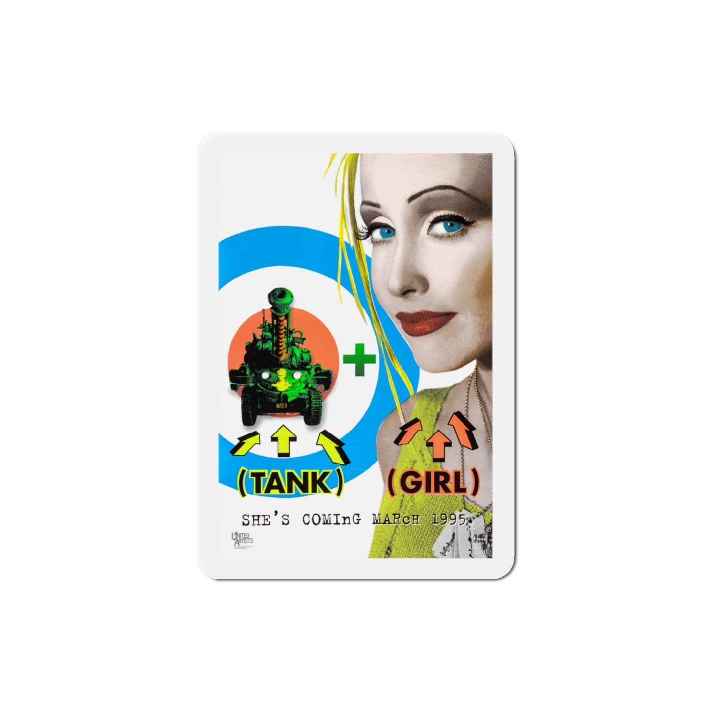 Tank Girl 1995 Movie Poster Die-Cut Magnet-3" x 3"-The Sticker Space