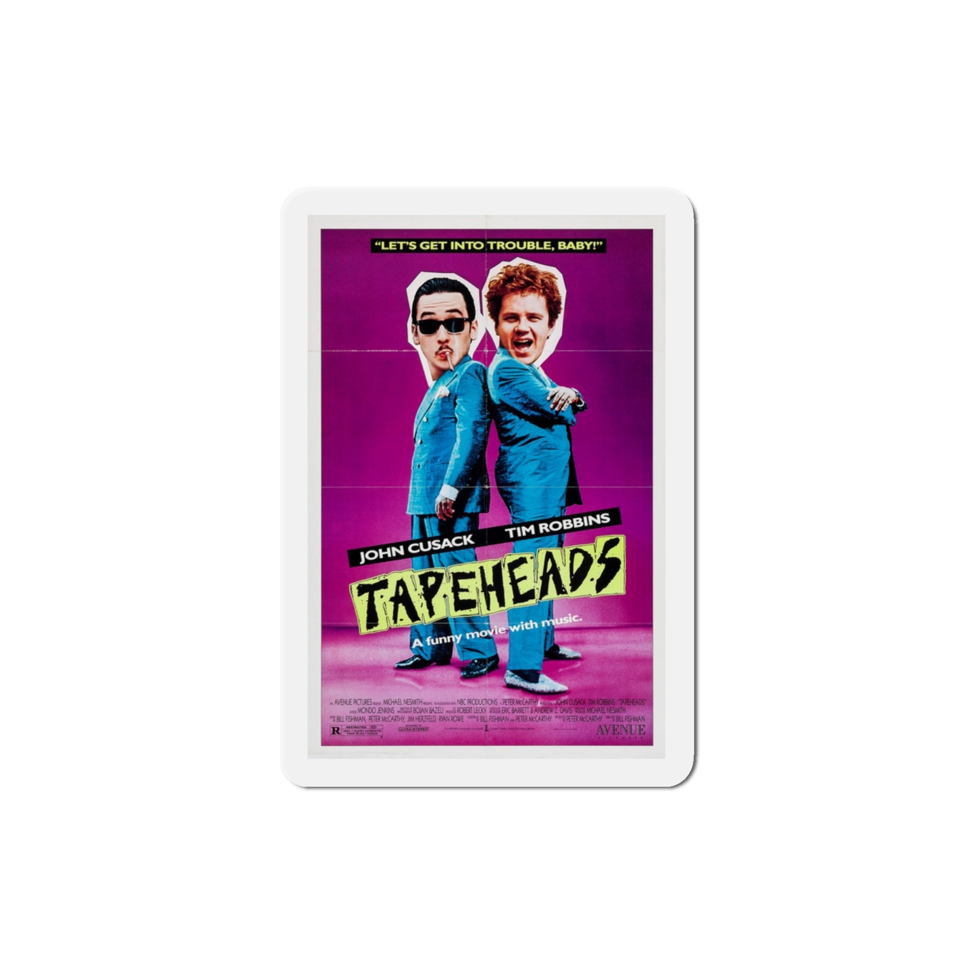Tapeheads 1988 Movie Poster Die-Cut Magnet-3" x 3"-The Sticker Space