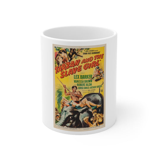 Tarzan and the Slave Girl 1950 Movie Poster - White Coffee Cup 11oz-11oz-The Sticker Space